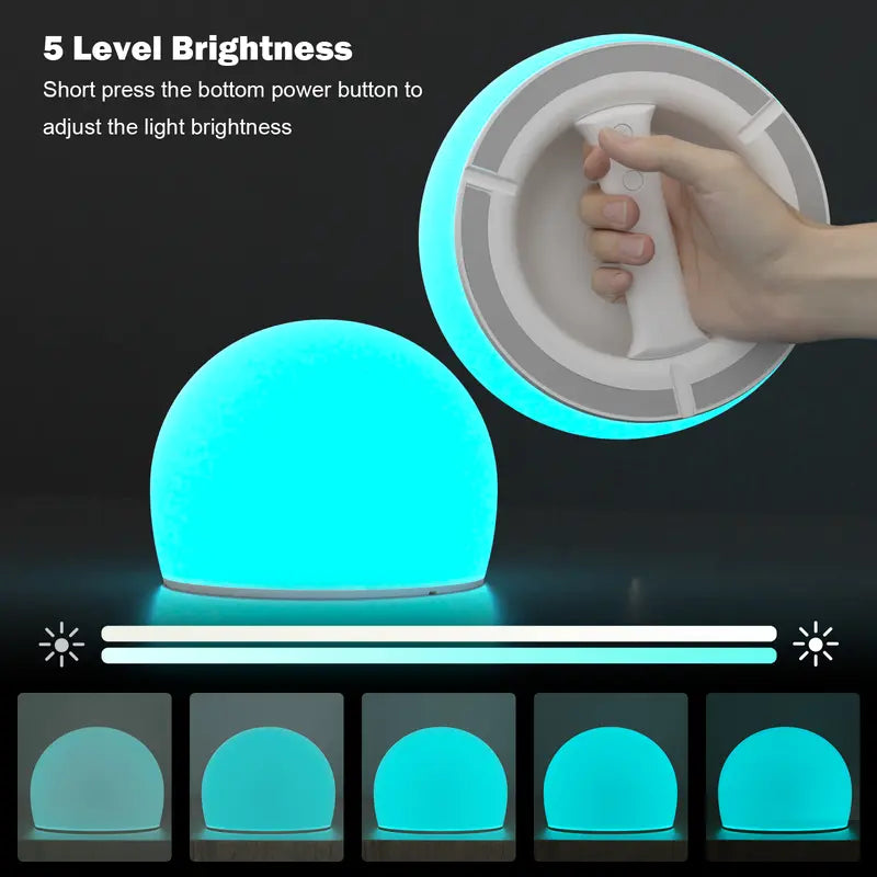 Interactive LED Stress-Relief Toy - 6-Inch Rechargeable Squeezeable Night Light with 29 Colors