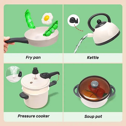Kids Miniature Cooking Set - Multi-Activity Pretend Kitchen Toy with Electronic Induction Cooktop