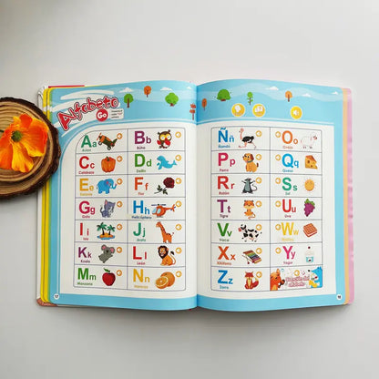 Spanish-English Bilingual Sound Book for Toddlers, 300+ Words & 13 Educational Themes
