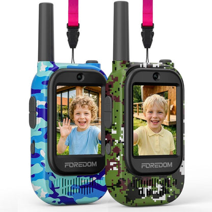 Rechargeable Video Walkie Talkies for Kids with HD Screen, Camera, and Music for Outdoor Fun