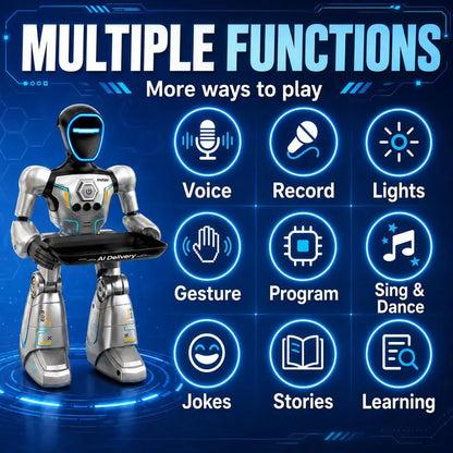 2.4Ghz Remote Control Delivery Robot with Gesture Sensing and Voice Command