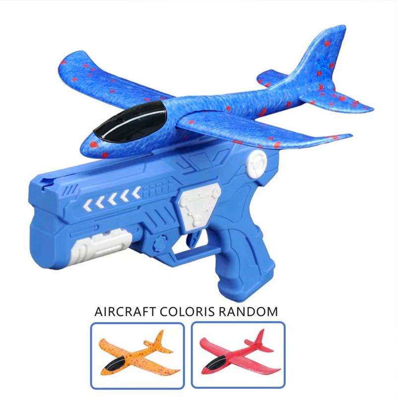 Foam Glider Airplane Launcher Toy for Kids - 9.45-inch Plane with 2 Flight Modes, 3 Aircraft Included