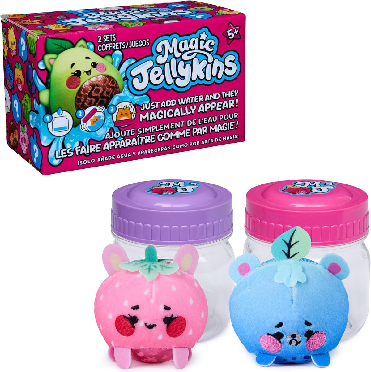 3-Inch Water-Activated Surprise Plush Toys 2-Pack - Food-Themed Sensory Collectibles