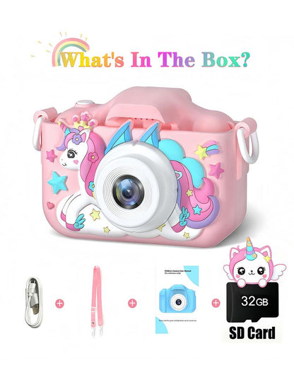 Kids Rechargeable Digital Camera with Selfie Mode, HD Video, and Silicone Case