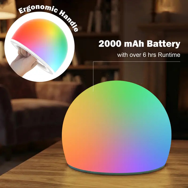 Interactive LED Stress-Relief Toy - 6-Inch Rechargeable Squeezeable Night Light with 29 Colors