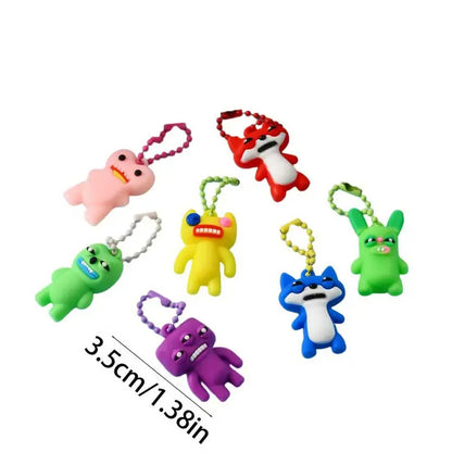 24 Pcs Cute Monster Keychain Mini Figure Doll Set - 3.5cm Whimsical Bag Charms and Party Favors