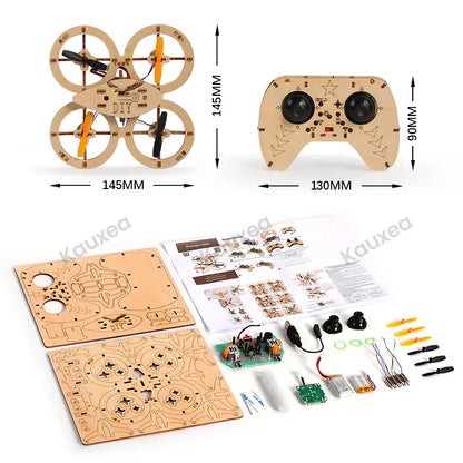 Beginner RC Aeroplanes Training Toy Set - Pre-Tested Stunt Flip Miniature DIY Wooden Building Set