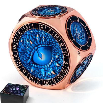 8-in-1 Heavyweight Metal Spinner Dice Set, 60mm Polyhedral Dice with 3D Monster Engravings