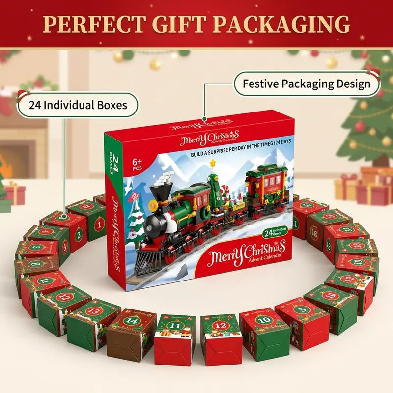 2026 Christmas Advent Calendar Building Toy Set - 789 PCS Train 24-Day Surprise Countdown