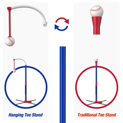 3-in-1 Multi-Use Kids' Baseball Set with Bat, Standing Tee, and Ball Launcher