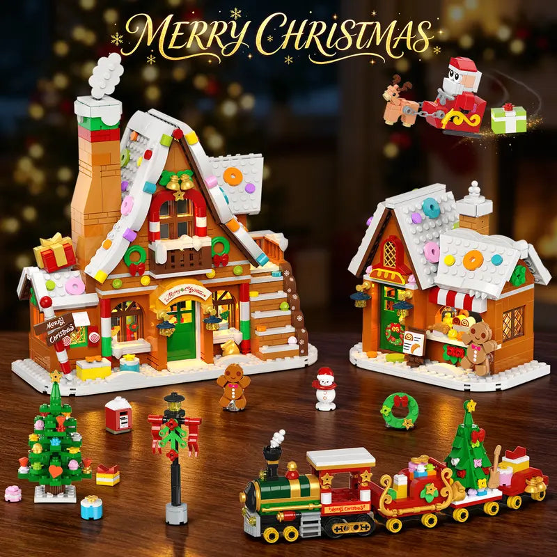 Advent Calendar 2026 Gingerbread House Building Set with Lights - 24 Days Countdown Christmas Village