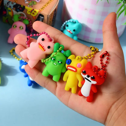 24 Pcs Cute Monster Keychain Mini Figure Doll Set - 3.5cm Whimsical Bag Charms and Party Favors