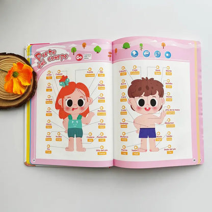 Spanish-English Bilingual Sound Book for Toddlers, 300+ Words & 13 Educational Themes