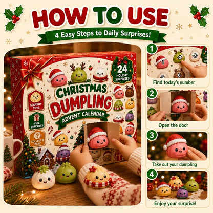 Christmas Mini Squishies Advent Calendar 2026 - 24-Day Dumpling Toy Countdown