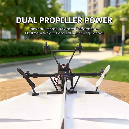 RC Paper Airplane Kit with Gyro Stabilizer and Dual Propellers, DIY STEM Toy for Kids and Adults