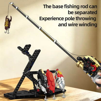 Unisex 425-Piece Baitcasting Fishing Rod Building Kit with Realistic Gear Mechanism