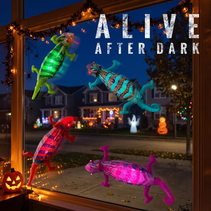 Wall Crawler Chameleon - Bio-Inspired Remote Control Toy with LED Glowing Body and 360° Spin