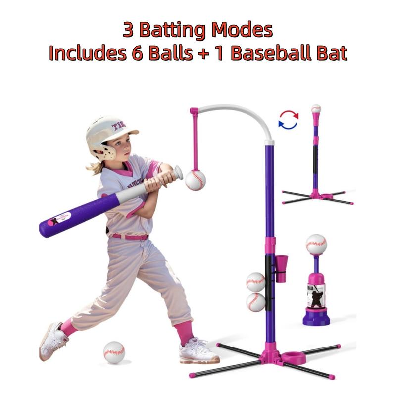 3-in-1 Multi-Use Kids' Baseball Set with Bat, Standing Tee, and Ball Launcher