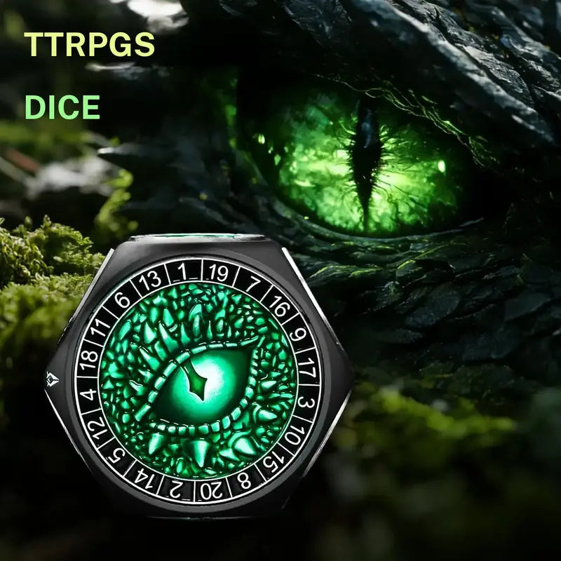 8-in-1 Heavyweight Metal Spinner Dice Set, 60mm Polyhedral Dice with 3D Monster Engravings