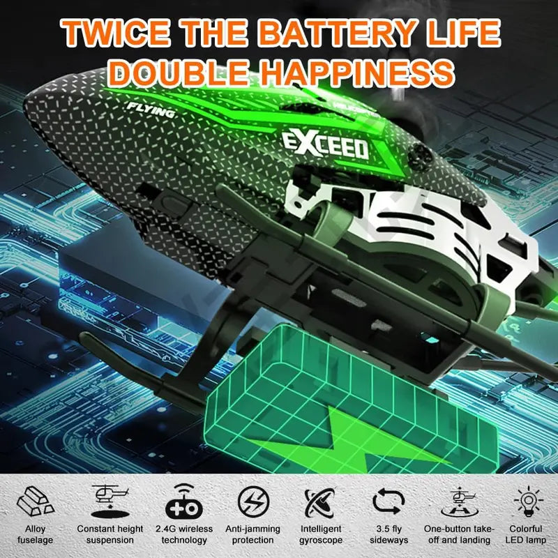 2.4G RC Helicopter with LED Light, 3.5 Channel Gyro and Altitude Hold for Kids