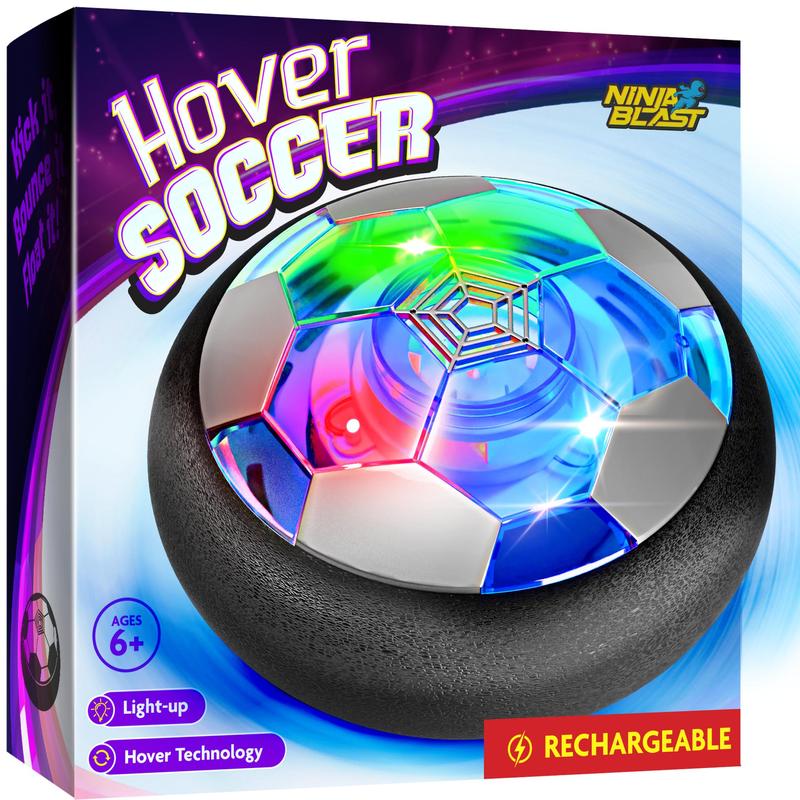 Indoor Hover Soccer Ball Game - LED Light-Up Floating Ball for Kids Ages 3-12