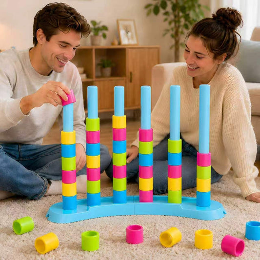 Giant Color Matching Challenge Game, Fast Pattern Match Ring Stacking Puzzle for Kids and Adults