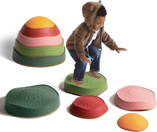 Balance Stepping Stones for Kids - Non-Slip Sensory Toys for Indoor and Outdoor Obstacle Course