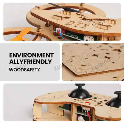 Beginner RC Aeroplanes Training Toy Set - Pre-Tested Stunt Flip Miniature DIY Wooden Building Set