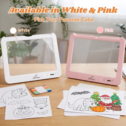 LED Drawing Board for Kids - Rechargeable Light-Up Tracing Board with Markers and RGB Glow Effect