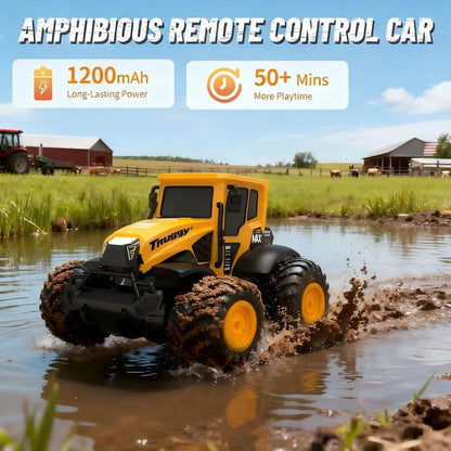 1:14 Scale 4WD Amphibious RC Monster Truck - 2.4GHz Waterproof All-Terrain Off-Road Pickup