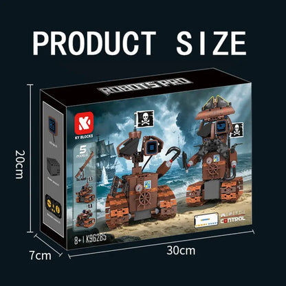 5-in-1 STEM Robot Building Kit, 402PCS Pirate Robot with APP & Remote Control
