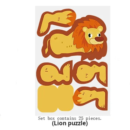 100 PCS Kids 3D Cartoon DIY Cardboard Puzzle Set - Early Learning Educational Toys