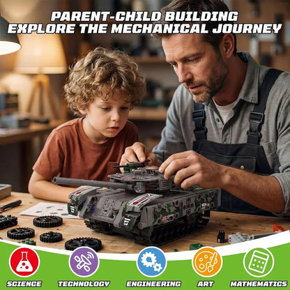 5-in-1 STEM RC Tank Building Kit, 389PCS Programmable Blocks with Remote & APP Control