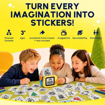 AI Voice-Powered Sticker Printer - Portable Inkless Design for Kids Ages 5+