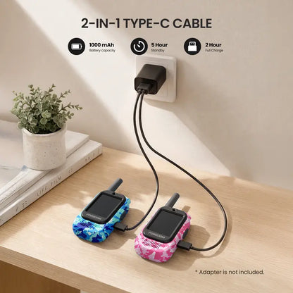 Rechargeable Video Walkie Talkies for Kids with HD Screen, Camera, and Music for Outdoor Fun
