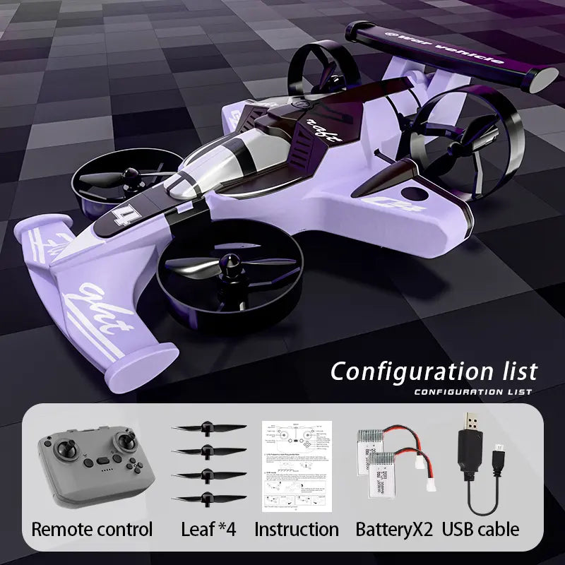2-in-1 Remote Control Car & Plane Combo Toy with 360-Degree Drift Tires