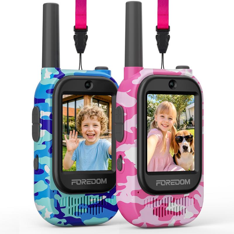 Rechargeable Video Walkie Talkies for Kids with HD Screen, Camera, and Music for Outdoor Fun