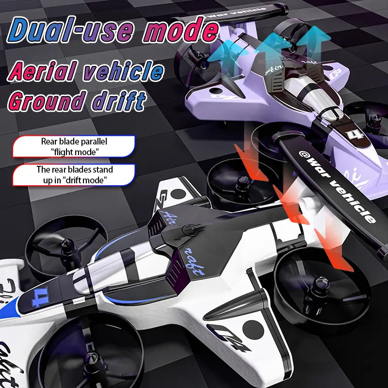 2-in-1 Remote Control Car & Plane Combo Toy with 360-Degree Drift Tires