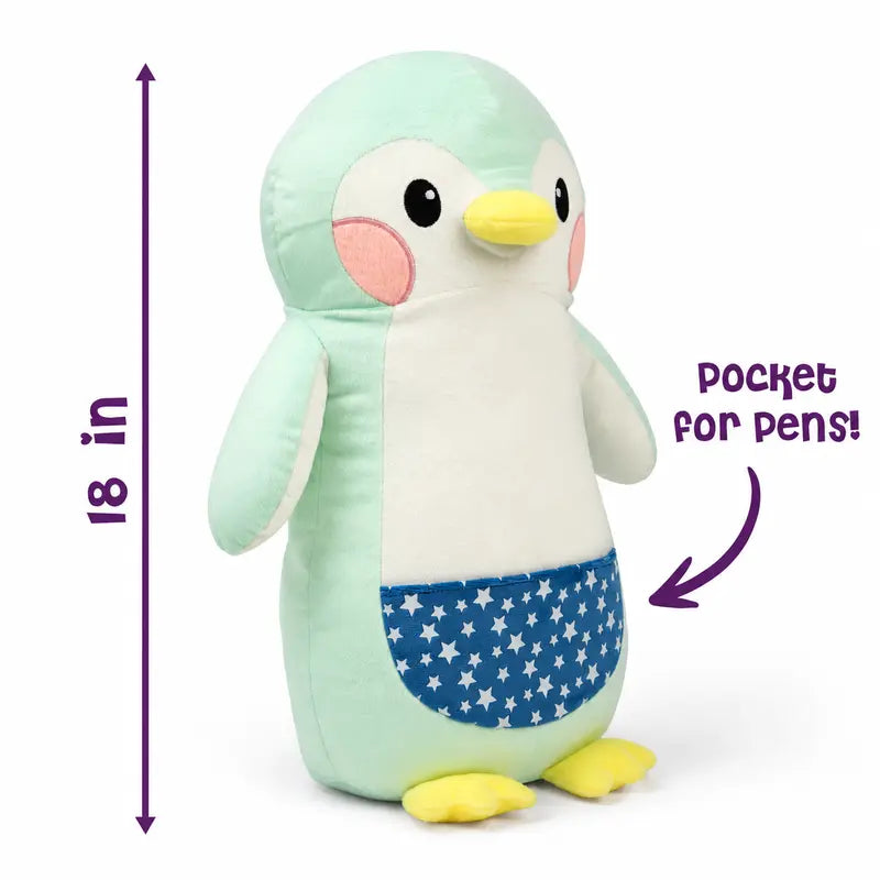 Large Glow-in-The-Dark Plush with Light Pen - Soft Cuddly Toy for Kids to Draw with Light