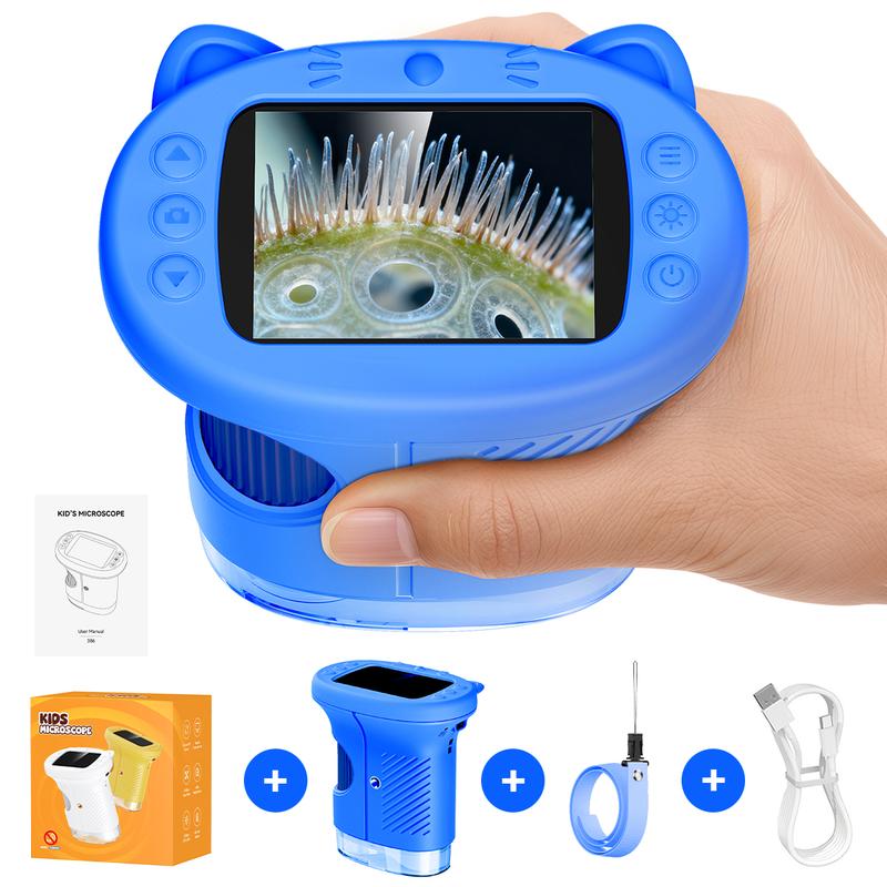 1000X Handheld Kids Microscope with 4K 2.0-inch Screen, Photo & Video Camera