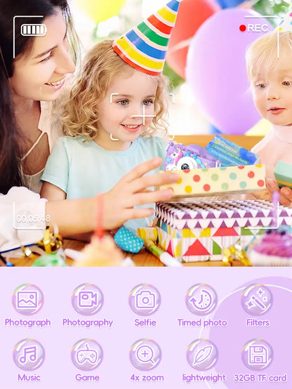 Kids Rechargeable Digital Camera with Selfie Mode, HD Video, and Silicone Case