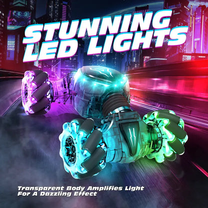 2.4GHz Gesture Sensing Remote Control Stunt Car Toy with 360° Rotation and Lights
