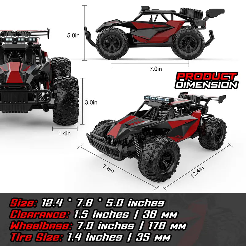 1:12 Scale Durable Remote Control Monster Truck - 2.4GHz 33KM/H High Speed RC Car