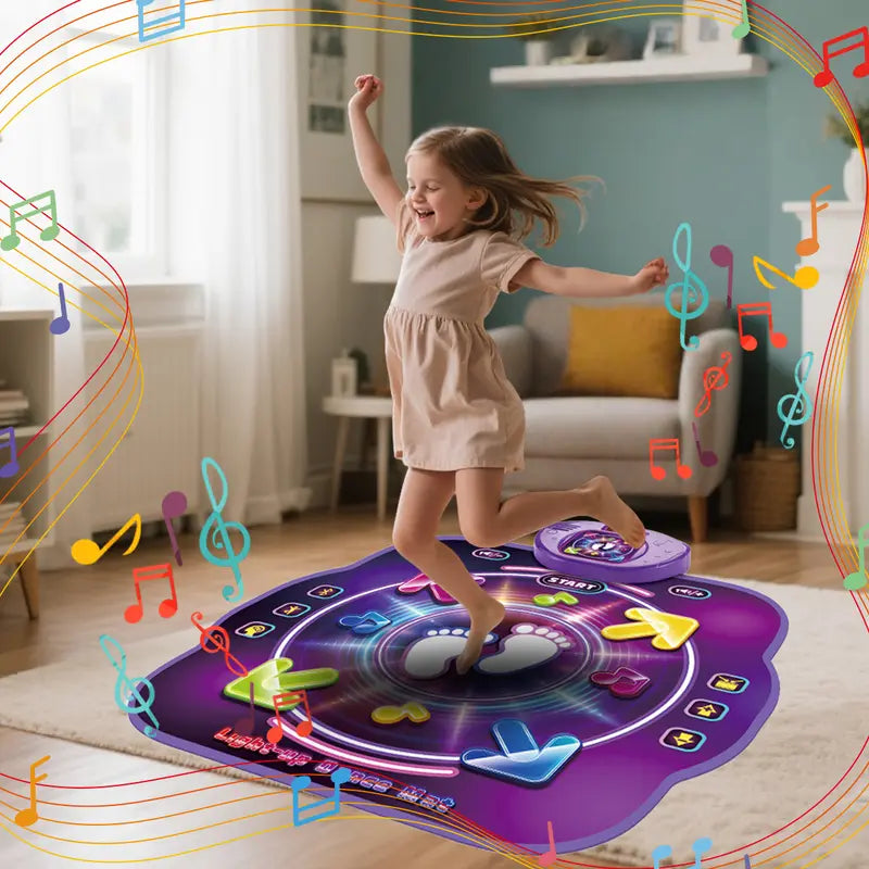 Electronic Dance Mat for Kids Ages 3-12, Wireless Bluetooth Pad with 4 Light-up Buttons and 4 Game Modes