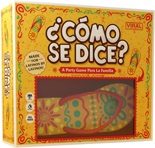 ¿Cómo Se Dice? – Hilarious Spanish Party Card Game with Chancla Included for Families and Adults