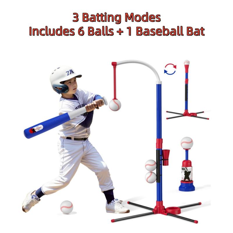 3-in-1 Multi-Use Kids' Baseball Set with Bat, Standing Tee, and Ball Launcher