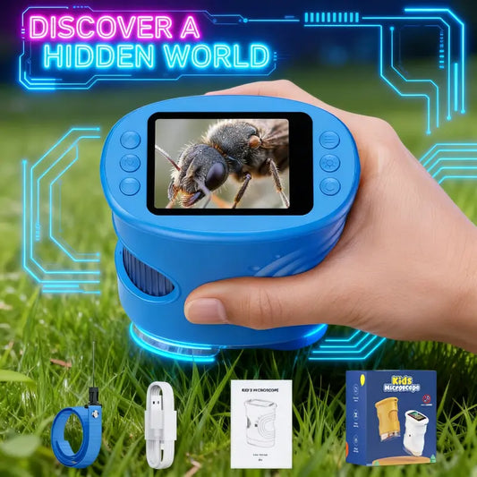 1000X Handheld Kids Microscope with 4K 2.0-inch Screen, Photo & Video Camera