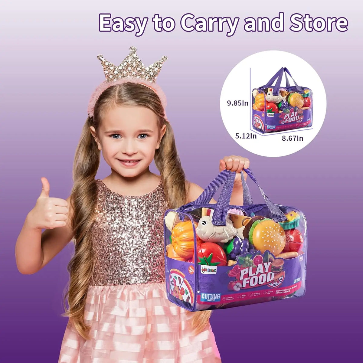 78-Piece Pretend Play Kitchen Food Toy Set with Cuttable Fruits and Vegetables for Kids
