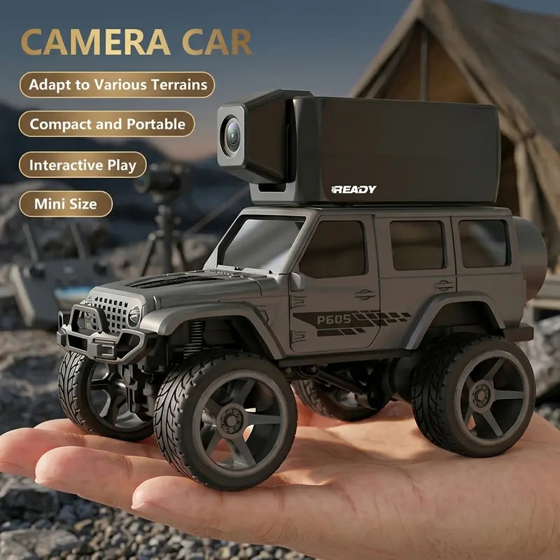Unisex Mini Spy RC Truck with HD Camera, WiFi FPV Stream and Screen Remote Control
