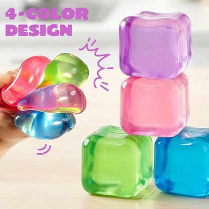 4 Pack Stress Cube Set - 2'' High Density Ice Cube Fidget Toys for Kids and Adults